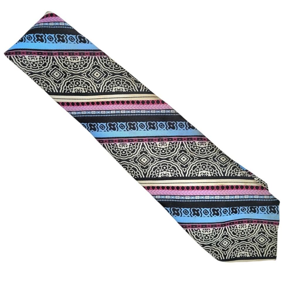 Christian Dior Vintage Geometric Medallion Tie Luxury Menswear Classic